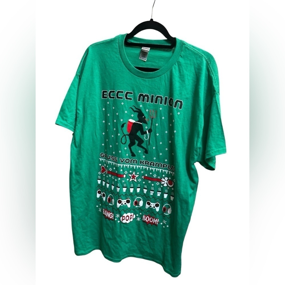 KRAMPUS Emerald City Comic Con Minion Unisex T-shirt Crew 2021 SZ XL Green EUC